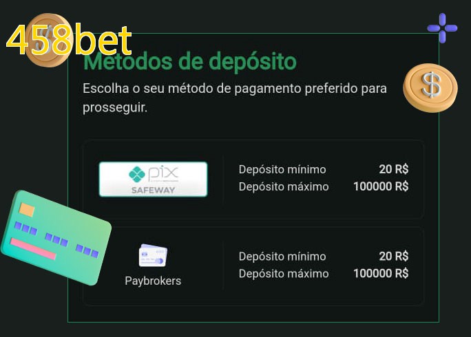 O cassino 458betbet oferece uma grande variedade de métodos de pagamento